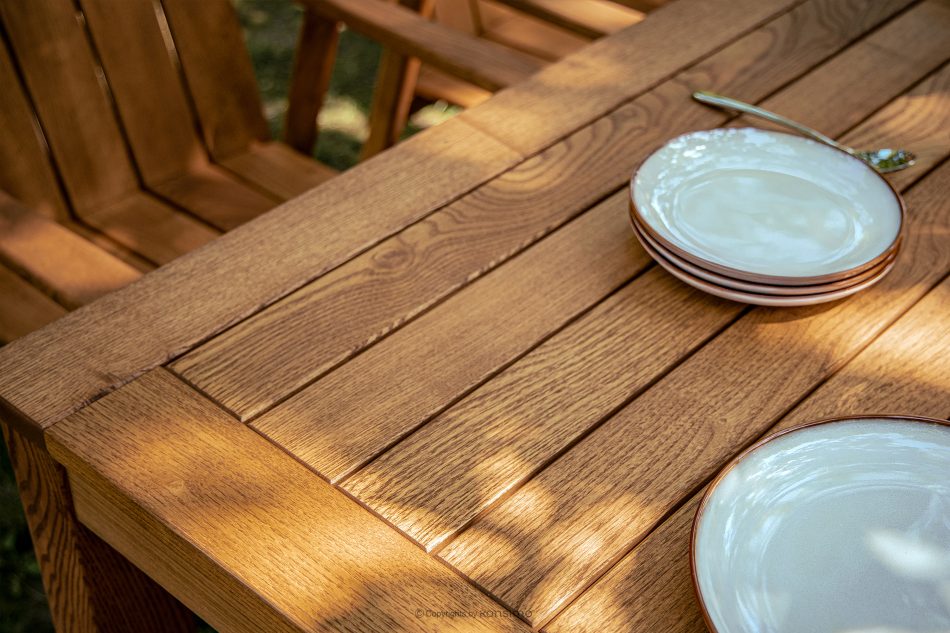 ORTUS Súprava dreveného záhradného nábytku, stôl so stoličkami, hnedá hnedá - obrázok 20