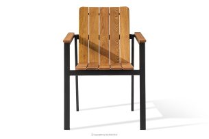 LENTI, https://konsimo.sk/kolekcie/lenti/ Drevená záhradná stolička, hnedá/antracitová hnedá/antracitová - obrázok