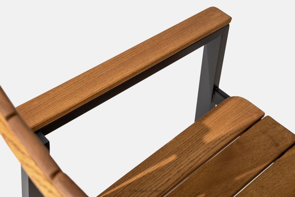 LENTI Drevená záhradná stolička, hnedá/antracitová hnedá/antracitová - obrázok 6