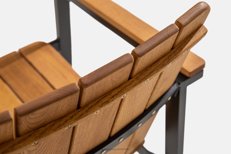 LENTI Malý drevený záhradný stôl s 2 stoličkami hnedá/antracitová - obrázok 7