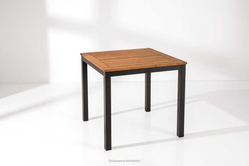 LENTI Malý drevený záhradný stôl s 4 stoličkami hnedá/antracitová - obrázok 15