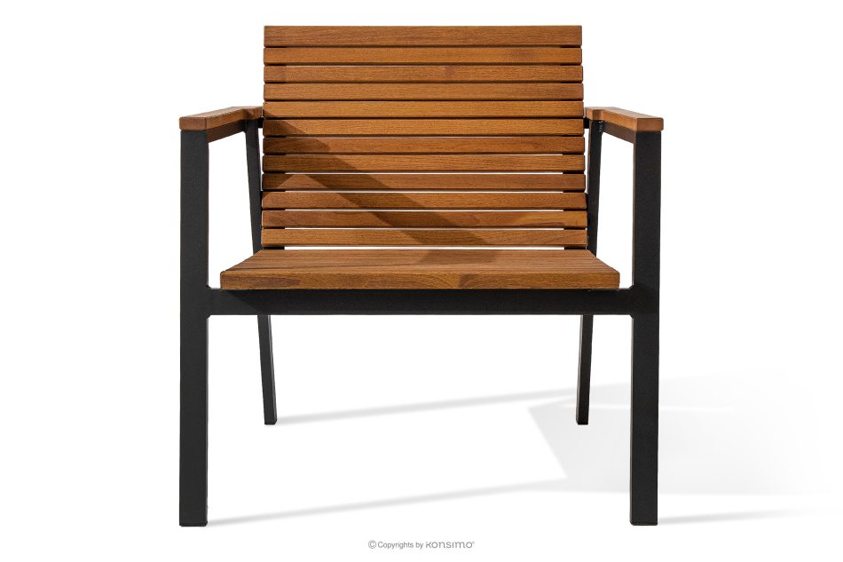 ARIATO Drevená a hliníková záhradná stolička hnedá/antracitová - obrázok 0