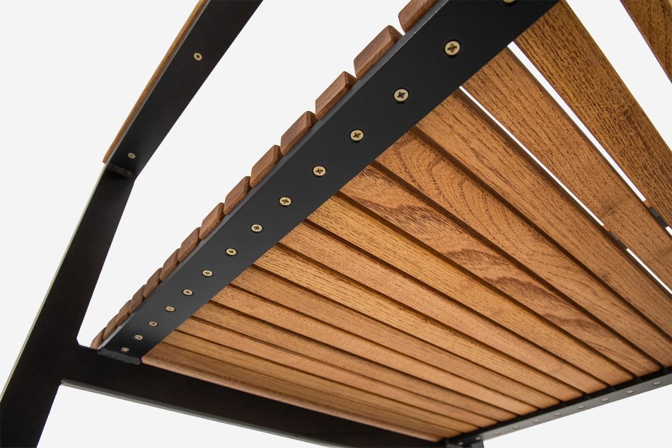ARIATO Drevená a hliníková záhradná stolička hnedá/antracitová - obrázok 8