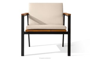 ARIATO, https://konsimo.sk/kolekcie/ariato/ Záhradná stolička z dreva a hliníka hnedá/antracitová/béžová - obrázok