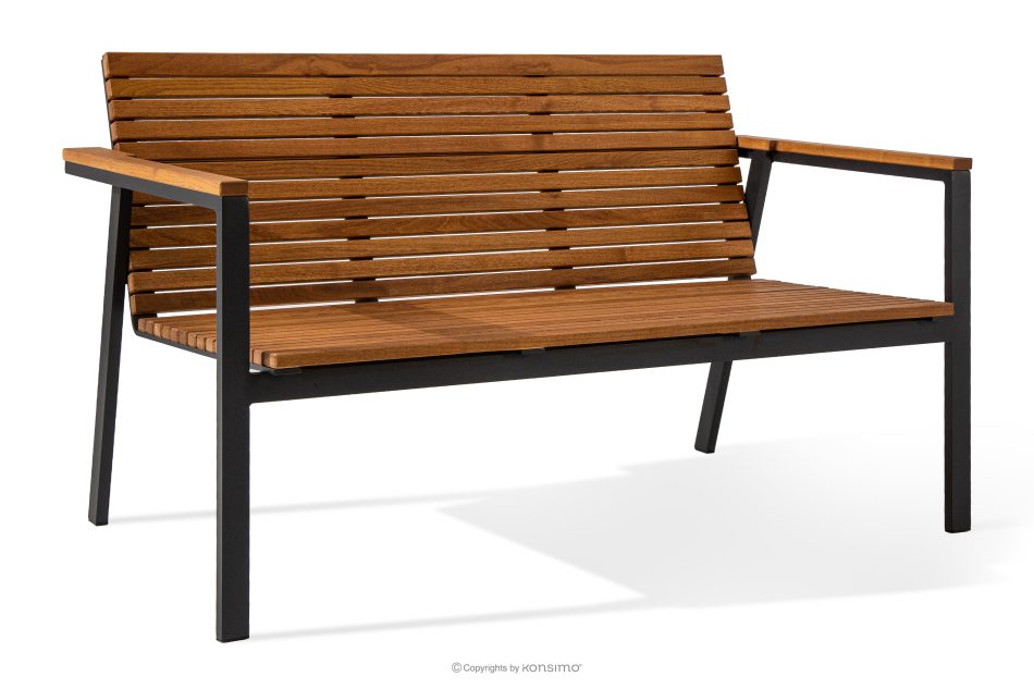 ARIATO Drevená a hliníková záhradná lavička hnedá/antracitová - obrázok 2