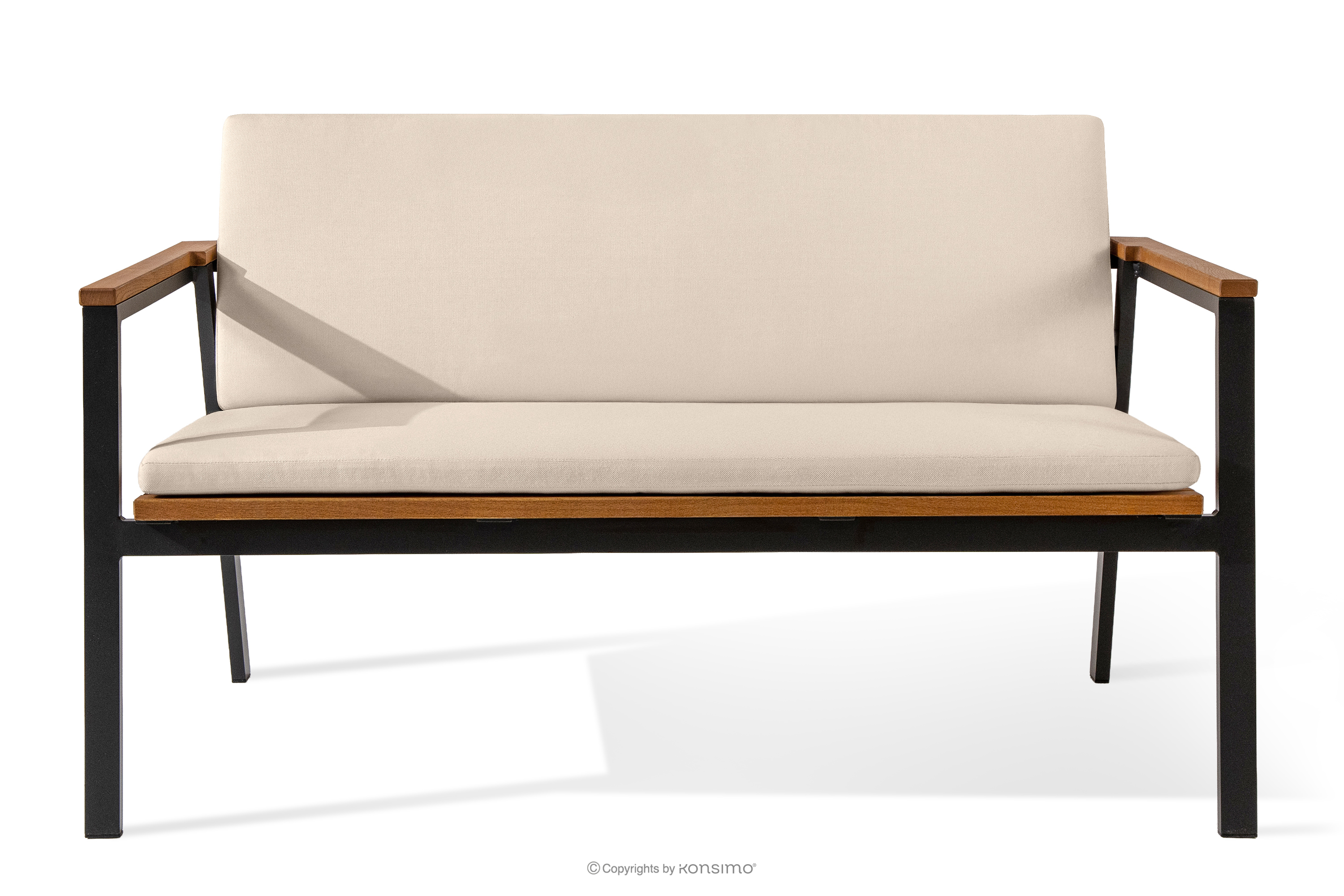 Záhradná lavička z dreva a hliníka