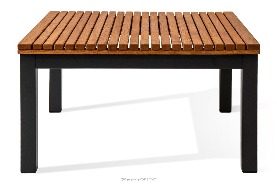 ARIATO Drevený a hliníkový záhradný stôl hnedá/antracitová - obrázok 0