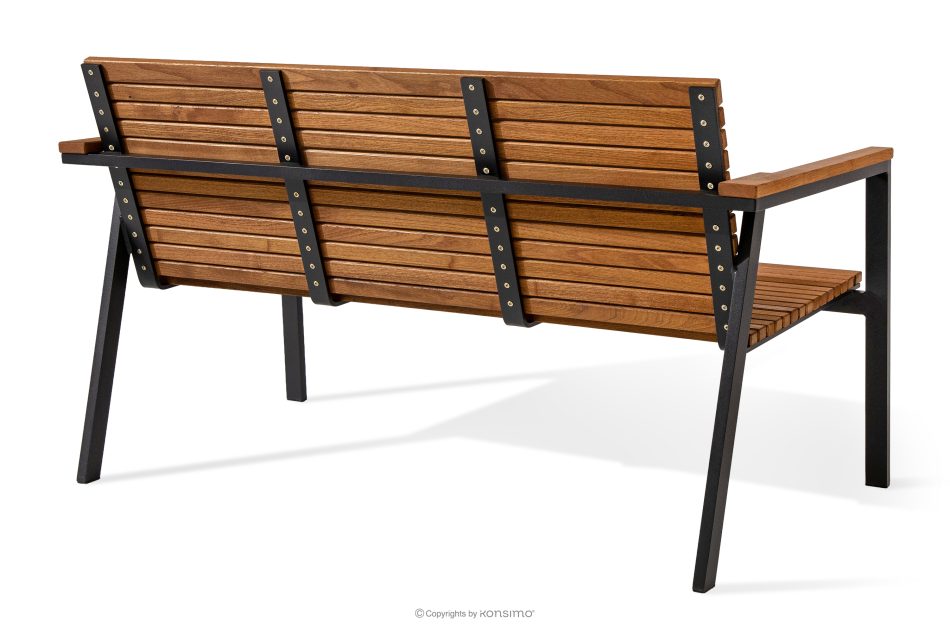 ARIATO Súprava dreveného a kovového záhradného nábytku s 2 stoličkami, lavičkou a stolom hnedá/antracitová - obrázok 16