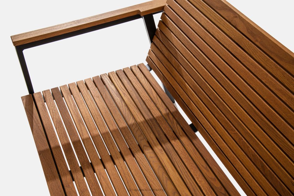 ARIATO Súprava dreveného a kovového záhradného nábytku s 2 stoličkami, lavičkou a stolom hnedá/antracitová - obrázok 17