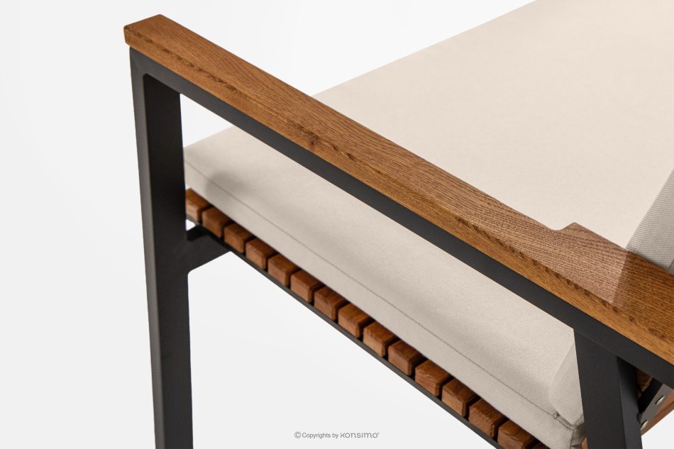 ARIATO Súprava záhradného nábytku z dreva a kovu: 2 stoličky, lavička, stôl hnedá/antracitová/béžová - obrázok 6