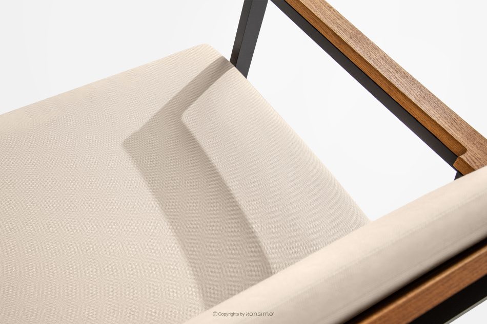 ARIATO Súprava záhradného nábytku z dreva a kovu: 2 stoličky, stôl hnedá/antracitová/béžová - obrázok 5