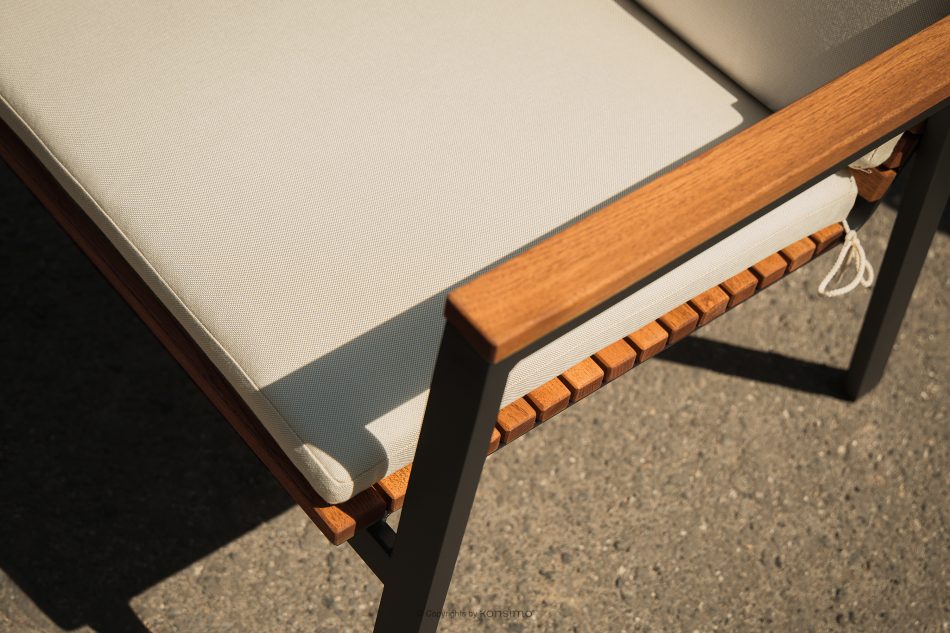 ARIATO Súprava záhradného nábytku z dreva a kovu: 2 stoličky, stôl hnedá/antracitová/béžová - obrázok 22