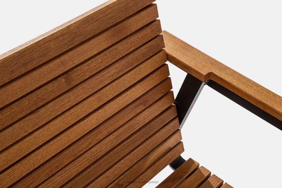 ARIATO Súprava záhradného nábytku z dreva a kovu, 4 stoličky, stôl hnedá/antracitová - obrázok 5