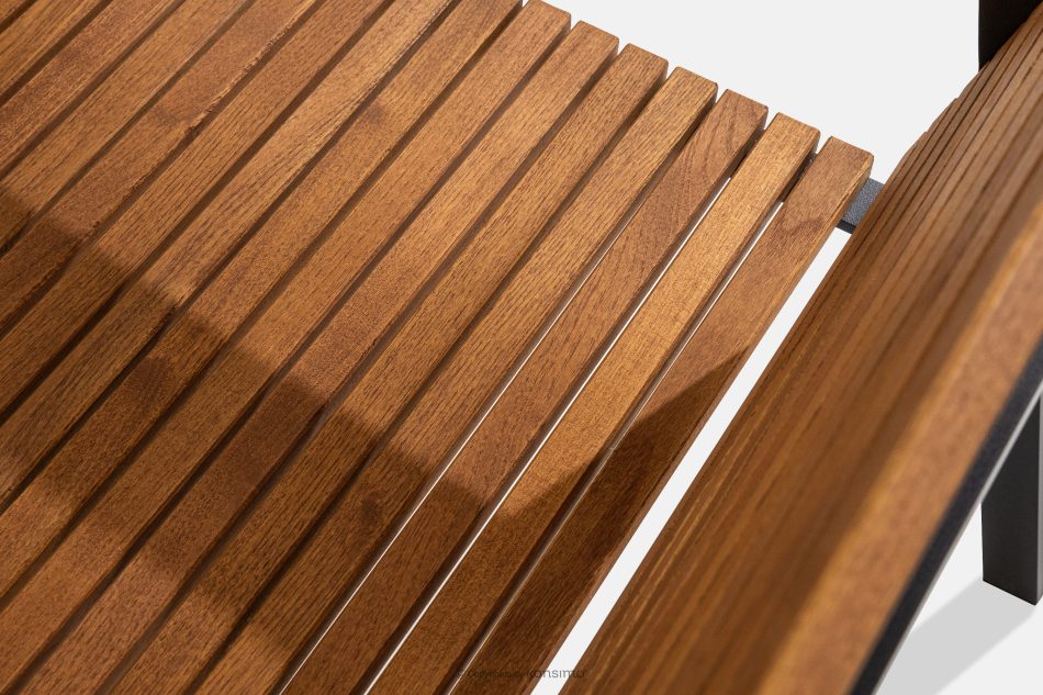 ARIATO Súprava záhradného nábytku z dreva a kovu, 4 stoličky, stôl hnedá/antracitová - obrázok 6