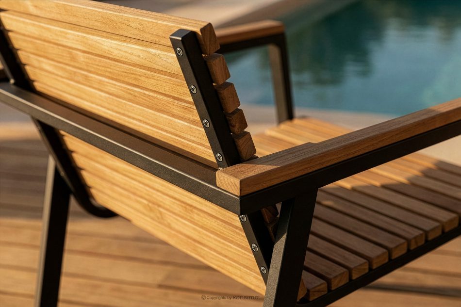 ARIATO Súprava záhradného nábytku z dreva a kovu, 4 stoličky, stôl hnedá/antracitová - obrázok 18