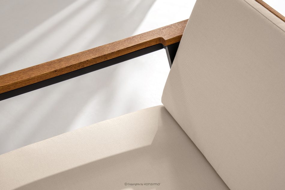 ARIATO Súprava záhradného nábytku z dreva a kovu: 4 stoličky, stôl hnedá/antracitová/béžová - obrázok 8