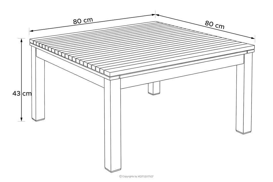 ARIATO Súprava záhradného nábytku z dreva a kovu: 4 stoličky, stôl hnedá/antracitová/béžová - obrázok 25