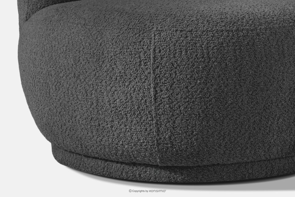 MALVE Trojmiestna pohovka bouclé v štýle Japandi antracitová antracitová - obrázok 7