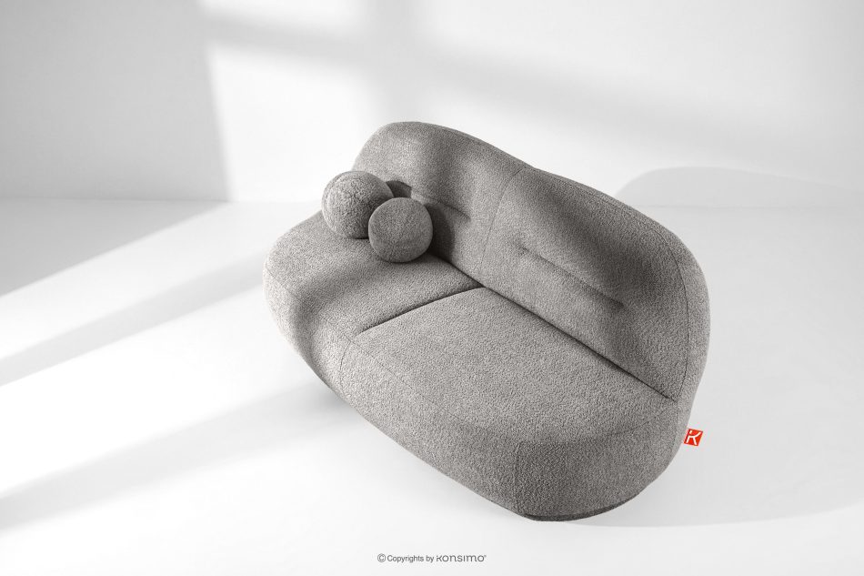 MALVE Trojmiestna pohovka bouclé v štýle Japandi oceľová oceľová - obrázok 13