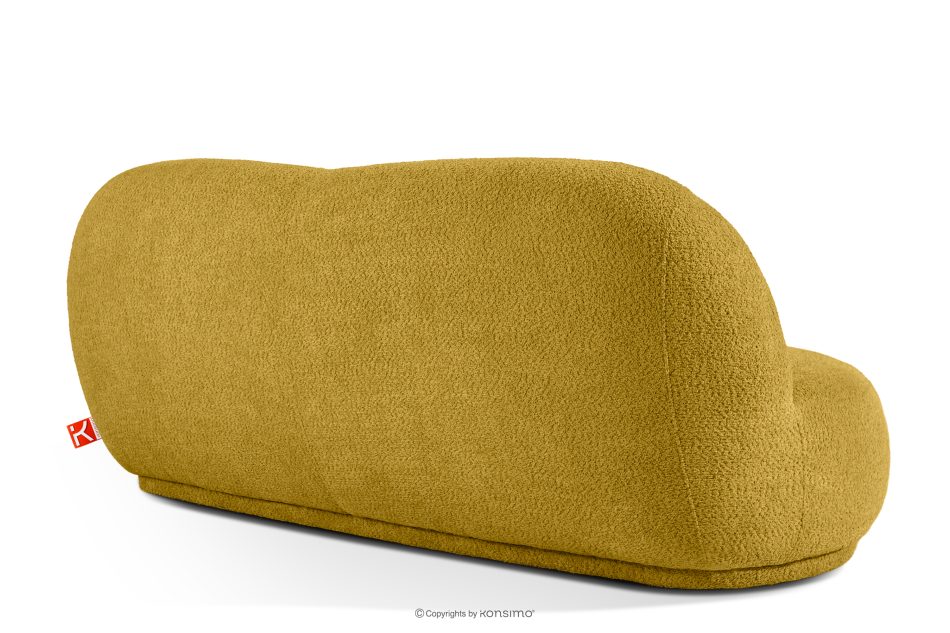 MALVE Trojmiestna pohovka bouclé v štýle Japandi žltá žltá - obrázok 3