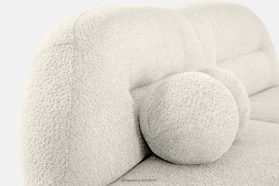 MALVE Trojmiestna pohovka bouclé v štýle Japandi biela biela - obrázok 4