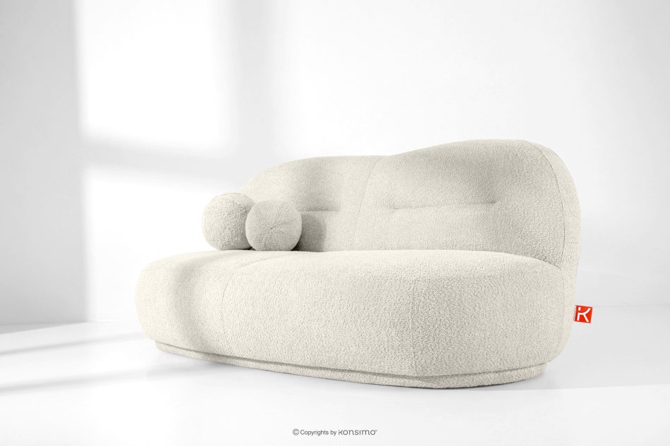 MALVE Trojmiestna pohovka bouclé v štýle Japandi biela biela - obrázok 12