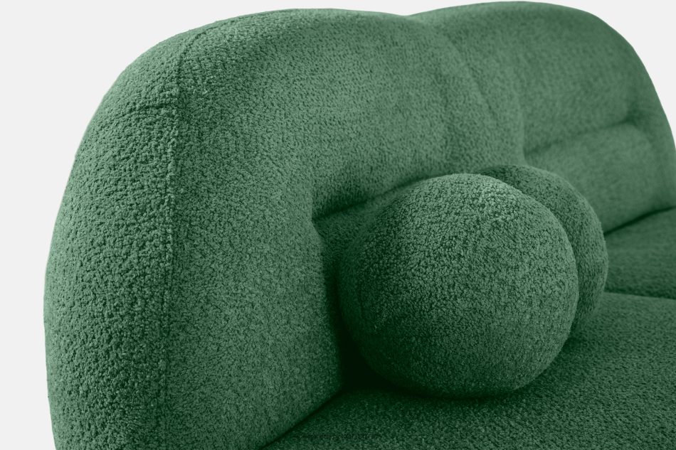 MALVE Trojmiestna pohovka bouclé v štýle Japandi tmavozelená tmavo zelená - obrázok 4