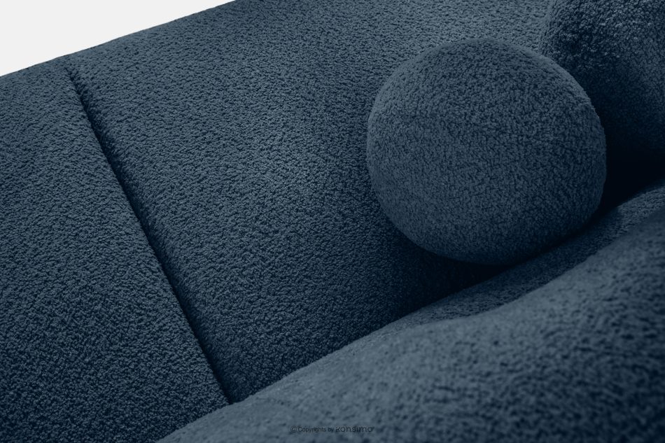 MALVE Trojmiestna pohovka bouclé v štýle Japandi tmavomodrá tmavo modrá - obrázok 5