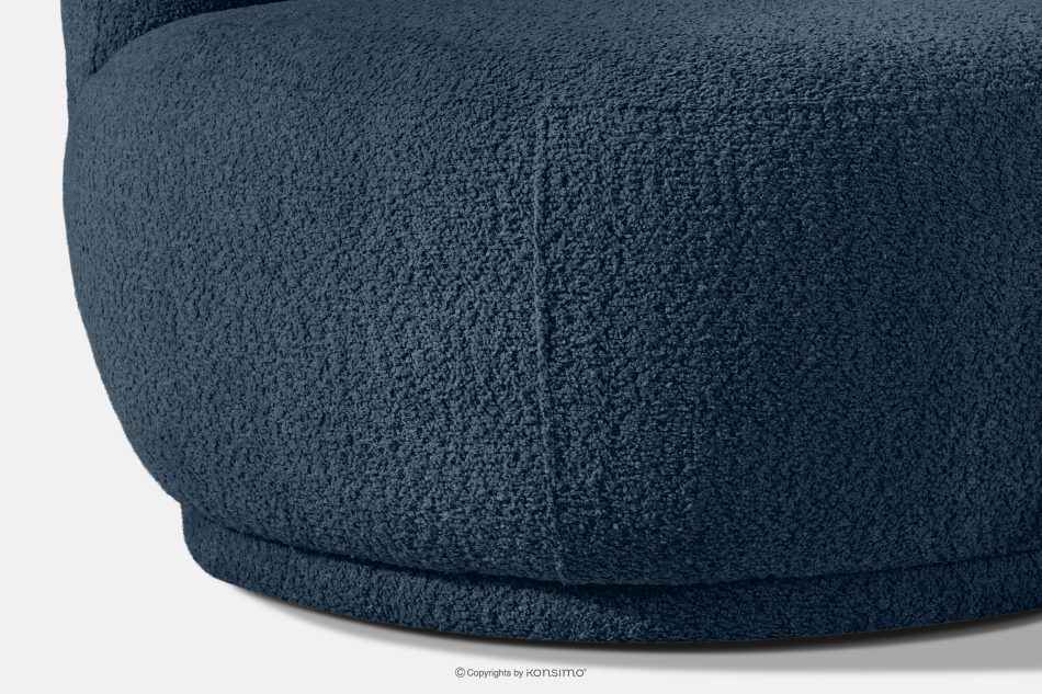 MALVE Trojmiestna pohovka bouclé v štýle Japandi tmavomodrá tmavo modrá - obrázok 7