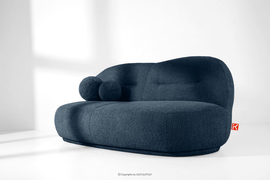 MALVE Trojmiestna pohovka bouclé v štýle Japandi tmavomodrá tmavo modrá - obrázok 12