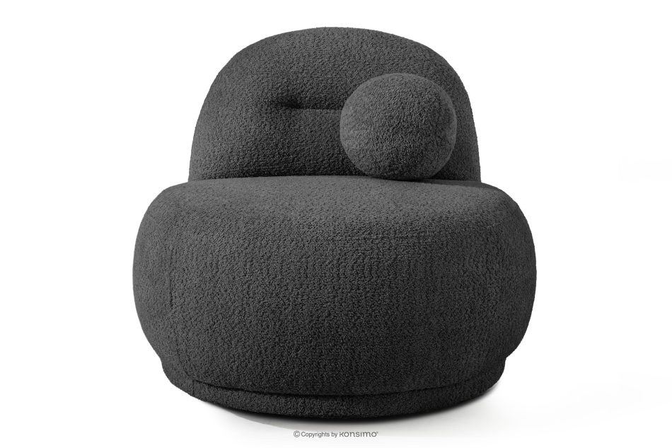 MALVE Kreslo z bouclé tkaniny v štýle Japandi antracitové antracitová - obrázok 0