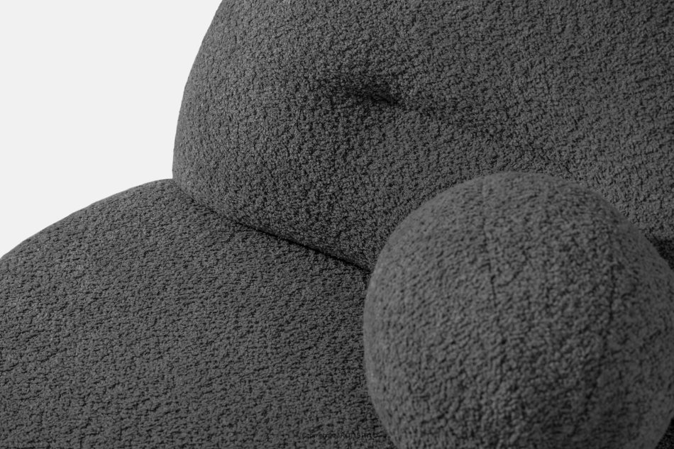 MALVE Kreslo z bouclé tkaniny v štýle Japandi antracitové antracitová - obrázok 4