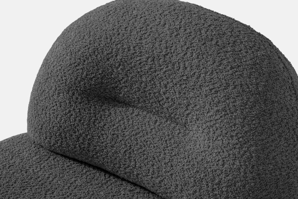 MALVE Kreslo z bouclé tkaniny v štýle Japandi antracitové antracitová - obrázok 6