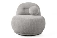 Kreslo z bouclé tkaniny v štýle Japandi oceľové