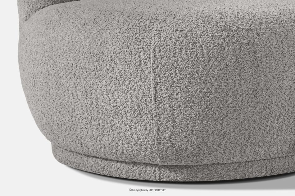 MALVE Kreslo z bouclé tkaniny v štýle Japandi oceľové oceľová - obrázok 7