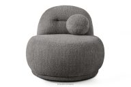 Kreslo z bouclé tkaniny v štýle Japandi tmavosivé