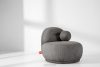 MALVE Kreslo z bouclé tkaniny v štýle Japandi tmavosivé tmavo sivá - obrázok 12