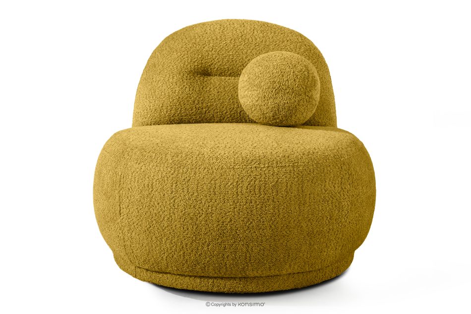 MALVE Kreslo z bouclé tkaniny v štýle Japandi žlté žltá - obrázok 0