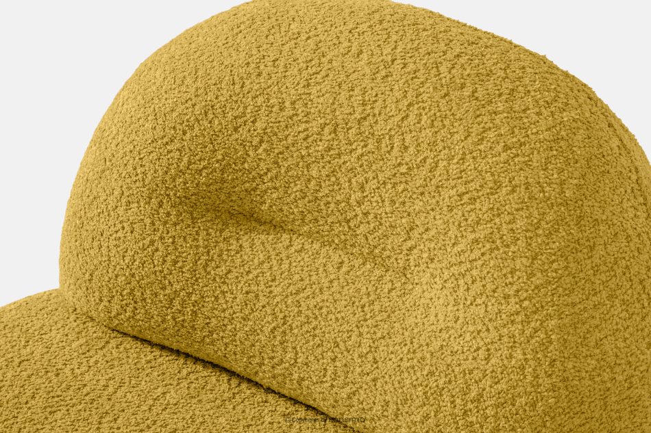 MALVE Kreslo z bouclé tkaniny v štýle Japandi žlté žltá - obrázok 6