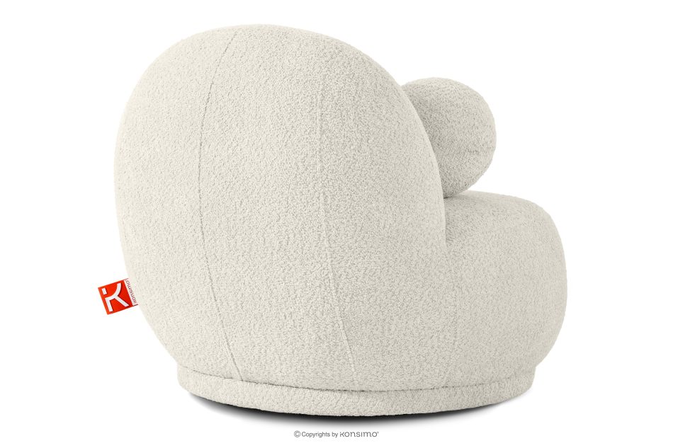 MALVE Kreslo z bouclé tkaniny v štýle Japandi biele biela - obrázok 3