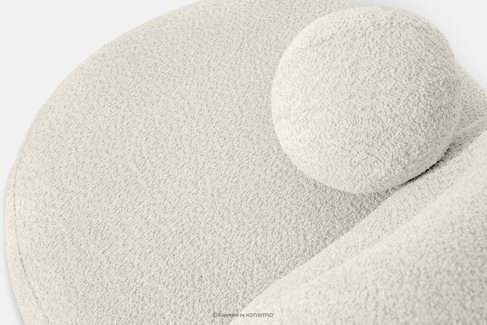 MALVE Kreslo z bouclé tkaniny v štýle Japandi biele biela - obrázok 5