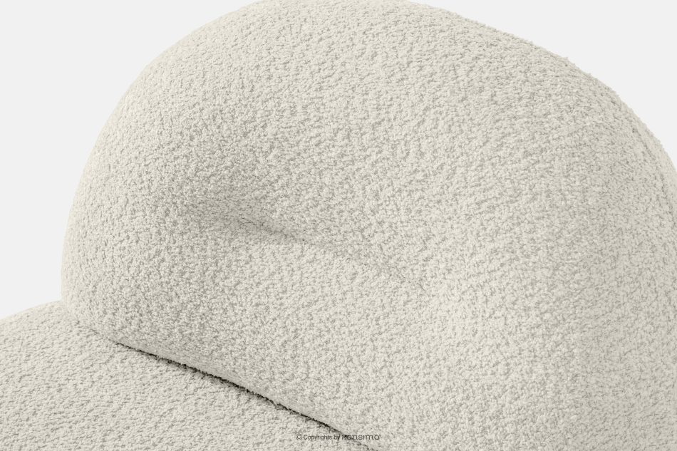 MALVE Kreslo z bouclé tkaniny v štýle Japandi biele biela - obrázok 6