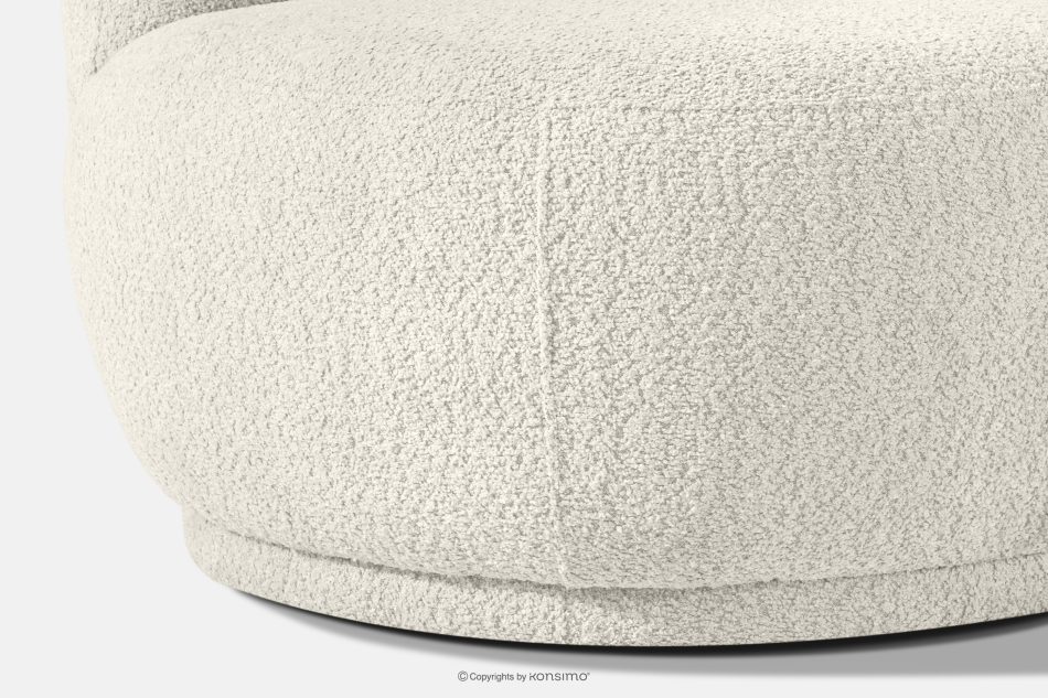 MALVE Kreslo z bouclé tkaniny v štýle Japandi biele biela - obrázok 7