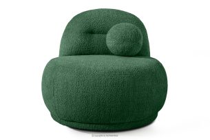 MALVE, https://konsimo.sk/kolekcie/malve/ Kreslo z bouclé tkaniny v štýle Japandi tmavozelené tmavo zelená - obrázok