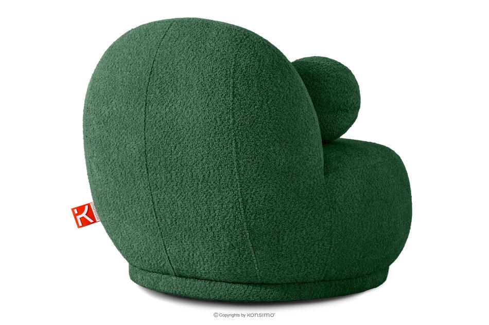MALVE Kreslo z bouclé tkaniny v štýle Japandi tmavozelené tmavo zelená - obrázok 3