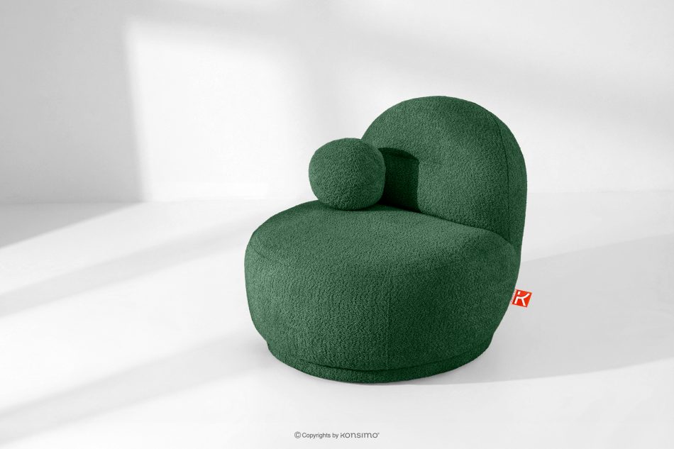 MALVE Kreslo z bouclé tkaniny v štýle Japandi tmavozelené tmavo zelená - obrázok 13