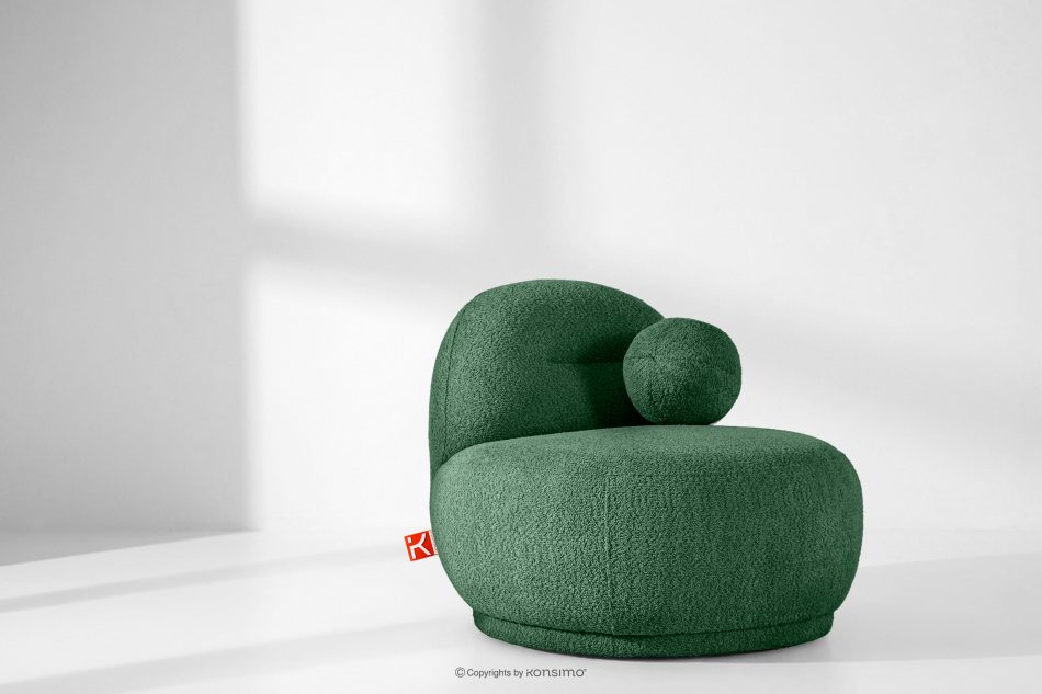 MALVE Kreslo z bouclé tkaniny v štýle Japandi tmavozelené tmavo zelená - obrázok 12