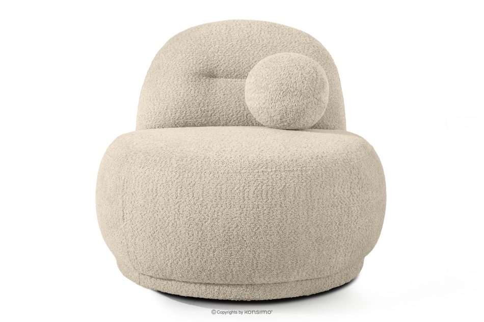 MALVE Kreslo z bouclé tkaniny v štýle Japandi svetlo béžové svetlo béžová - obrázok 0