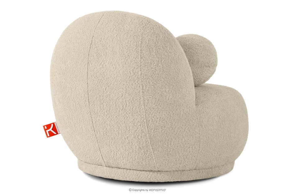 MALVE Kreslo z bouclé tkaniny v štýle Japandi svetlo béžové svetlo béžová - obrázok 3