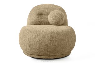 MALVE, https://konsimo.sk/kolekcie/malve/ Kreslo z bouclé tkaniny v štýle Japandi tmavo béžové tmavo béžová - obrázok